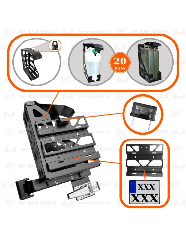 Wersja tylnego zderzaka z dodatkowymi uchwytami na koło zapsowe i kanister 2